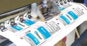 Printer producing package samples
