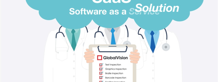 Three doctors holding globalvision checklist for SaaS solutions