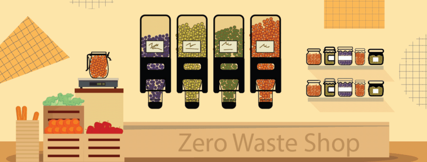 product labels of grocery store with zero waste