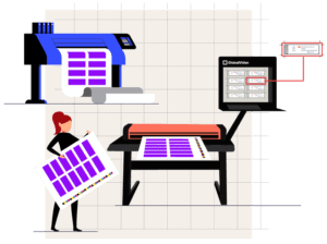 Woman working on print inspection using GlobalVision tools