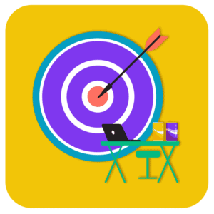 Illustration of an arrow approaching a target